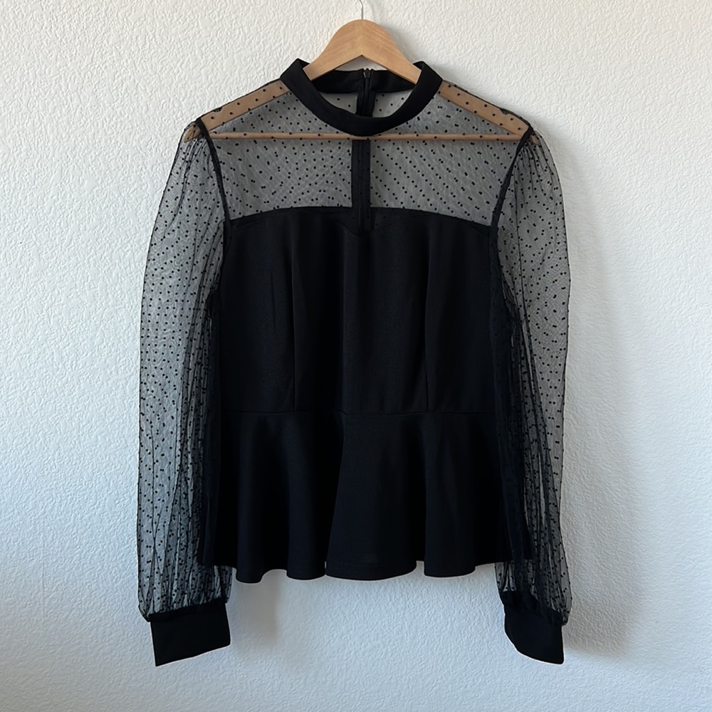 Sheer Peplum Top